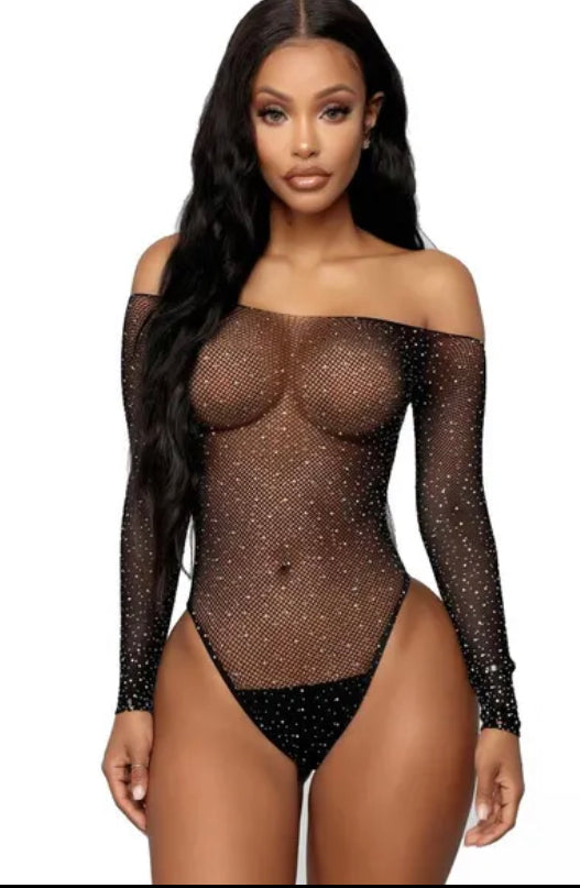 LACE FISH NET BODYSUIT