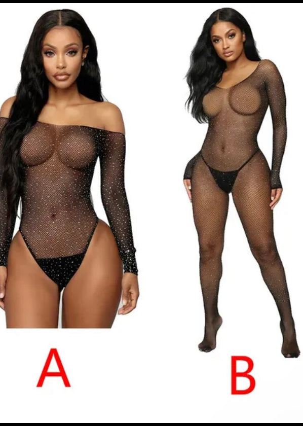 LACE FISH NET BODYSUIT
