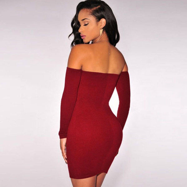 Women Bandage Bodycon Long Sleeve Evening Sexy Party Cocktail Pencil Mini Dress