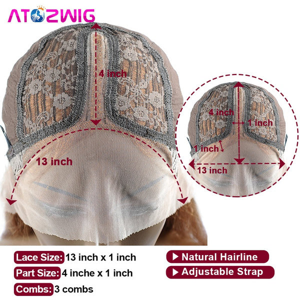 Highlight Lace Front Wigs for Black Women Mix Brown Blonde Synthetic Hair Highlights Wig Long Body Wave Wigs with Baby Hair