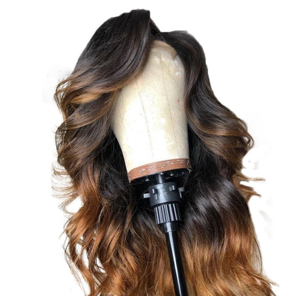 16'' 20'' 24'' Fashion Women Long Curly Synthetic Hair Personalized Mid-length Bangs Gradient Curly Hair Chemical Fiber Wig Hair Extension for Daily Party