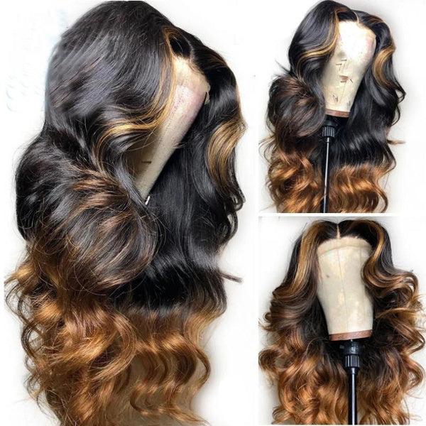 16'' 20'' 24'' Fashion Women Long Curly Synthetic Hair Personalized Mid-length Bangs Gradient Curly Hair Chemical Fiber Wig Hair Extension for Daily Party
